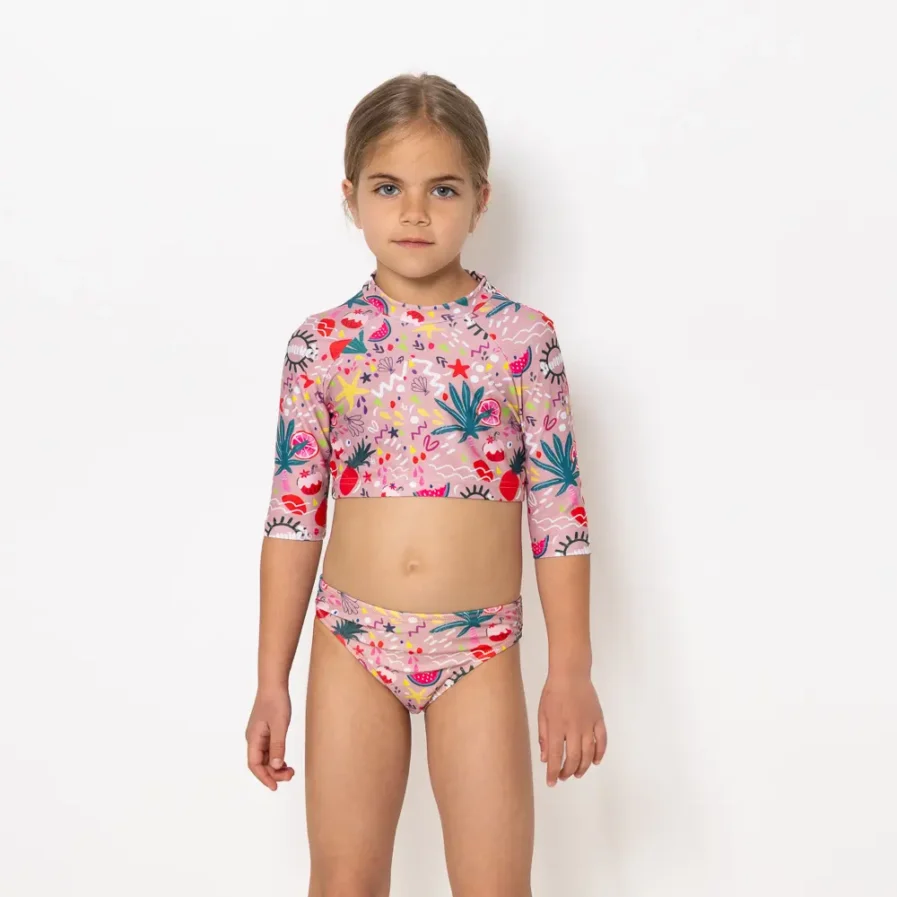 Girls Long Sleeve Crop Top Bikini Bloomtide