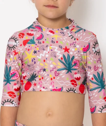 Girls Long Sleeve Crop Top Bikini Bloomtide