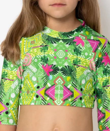Girls Long Sleeve Crop Top Bikini Revolva
