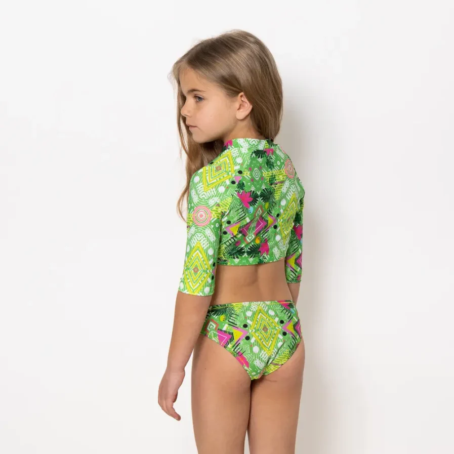 Girls Long Sleeve Crop Top Bikini Revolva
