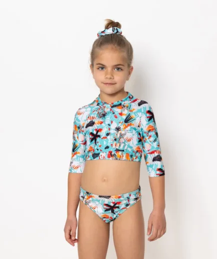 Girls Long Sleeve Crop Top Bikini Soléa