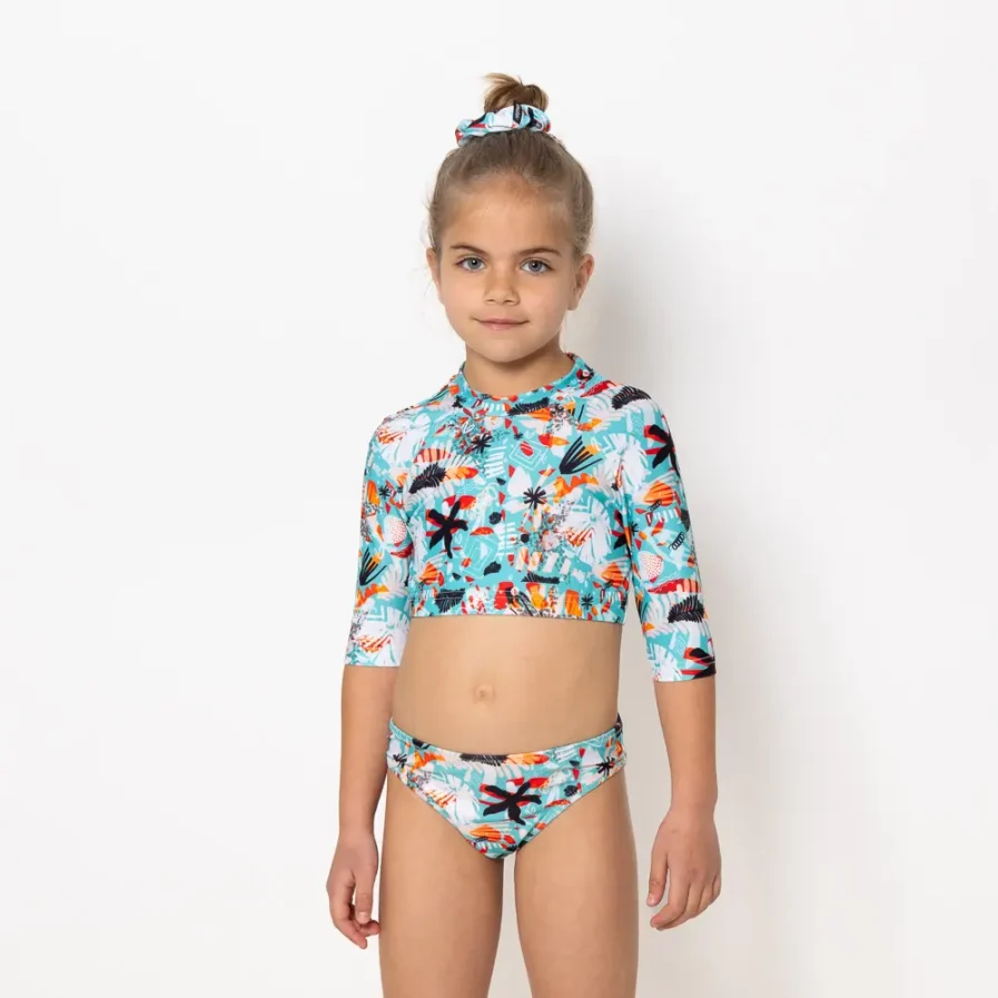 Girls Long Sleeve Crop Top Bikini Soléa