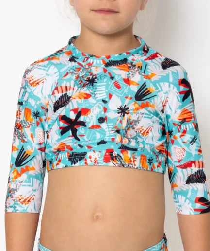 Girls Long Sleeve Crop Top Bikini Soléa