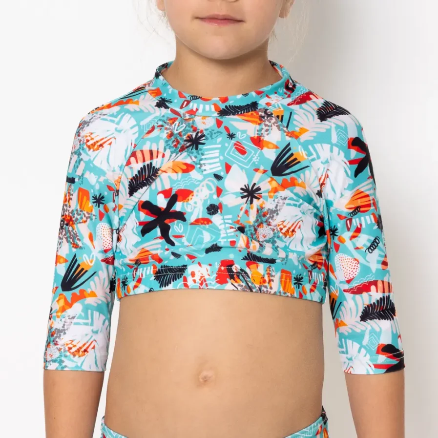 Girls Long Sleeve Crop Top Bikini Soléa