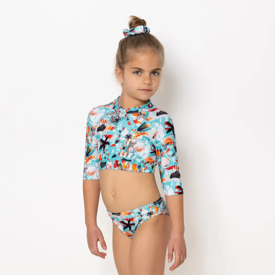 Girls Long Sleeve Crop Top Bikini Soléa