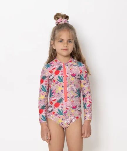 Girl's Zip Up Long Sleeve Bodysuit Bloomtide