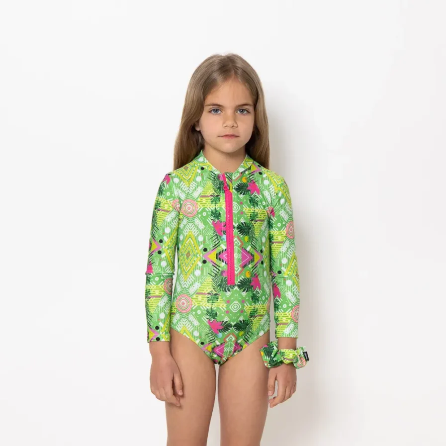 Girl's Zip Up Long Sleeve Bodysuit Revolva