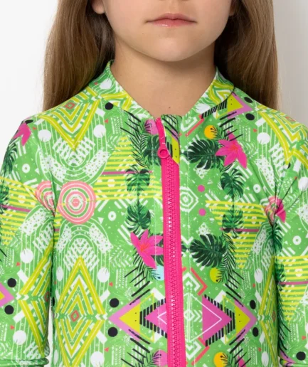 Girl's Zip Up Long Sleeve Bodysuit Revolva