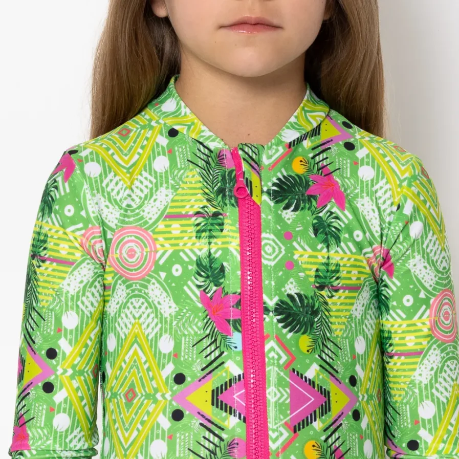 Girl's Zip Up Long Sleeve Bodysuit Revolva
