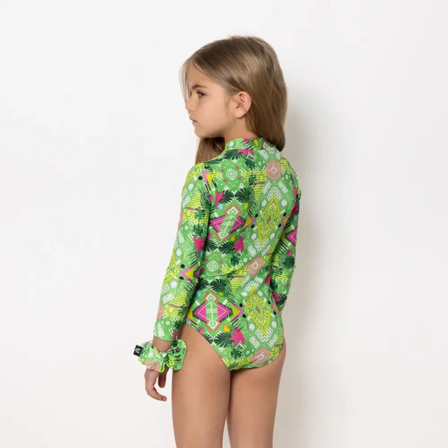 Girl's Zip Up Long Sleeve Bodysuit Revolva