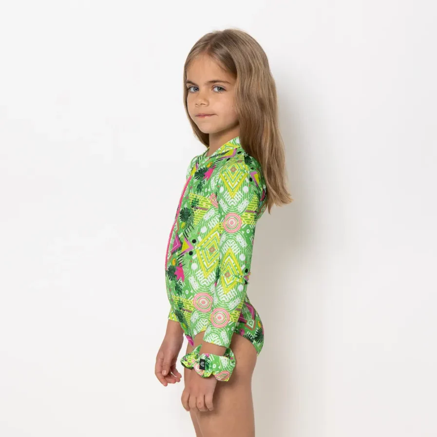 Girl's Zip Up Long Sleeve Bodysuit Revolva