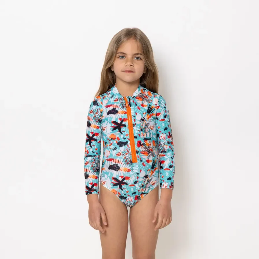 Girl's Zip Up Long Sleeve Bodysuit Soléa