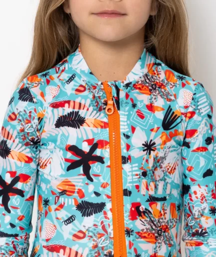 Girl's Zip Up Long Sleeve Bodysuit Soléa