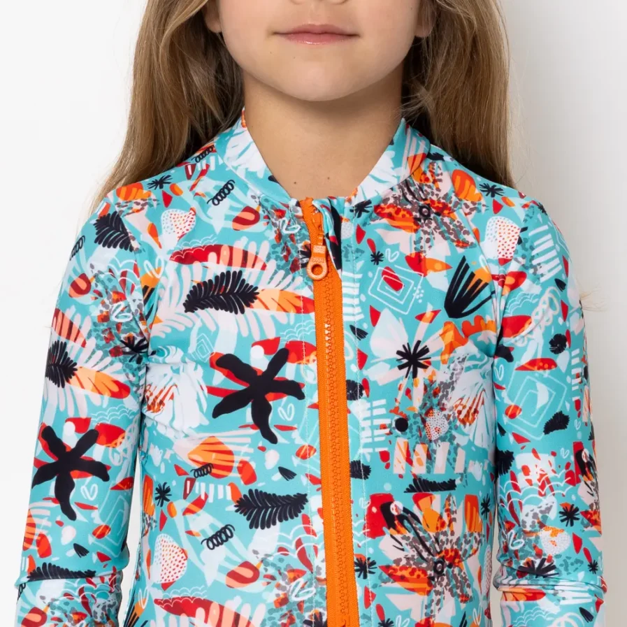 Girl's Zip Up Long Sleeve Bodysuit Soléa