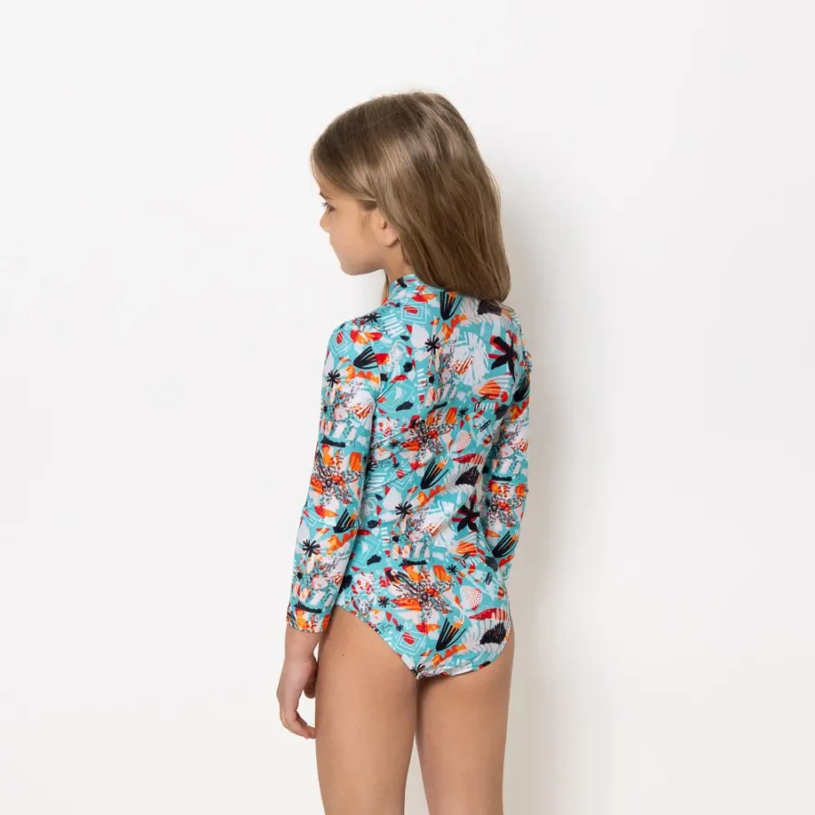 Girl's Zip Up Long Sleeve Bodysuit Soléa