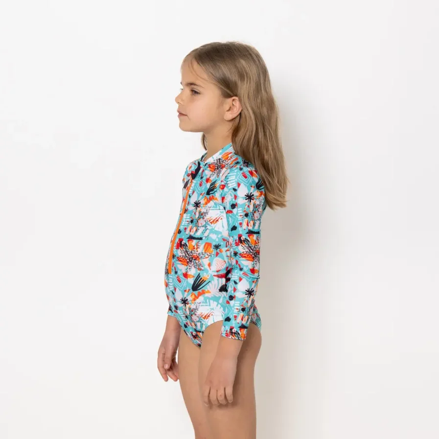 Girl's Zip Up Long Sleeve Bodysuit Soléa