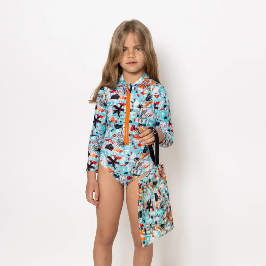 Girl's Zip Up Long Sleeve Bodysuit Soléa