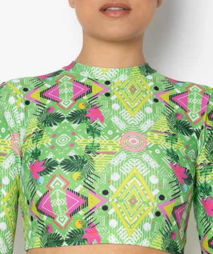 Women Long Sleeve Crop Top Bikini Revolva