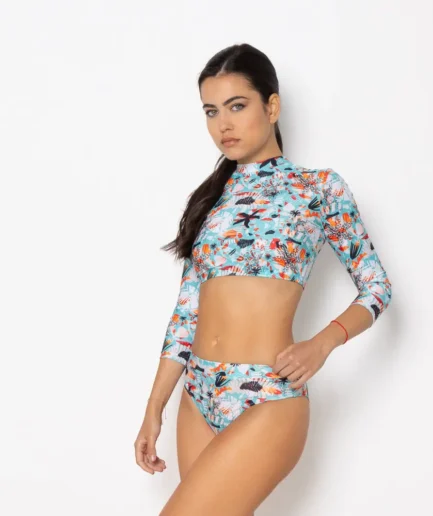 Women Long Sleeve Crop Top Bikini Soléa