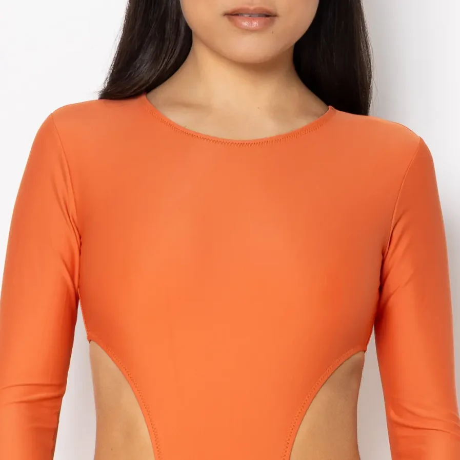 Women's Zip Up Long Sleeve Bodysuit Dragon