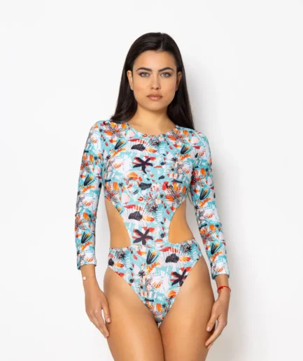 Women's Zip Up Long Sleeve Bodysuit Solea