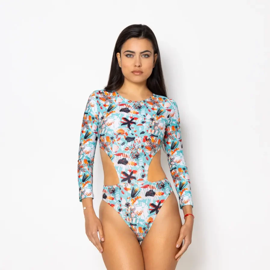 Women's Zip Up Long Sleeve Bodysuit Solea