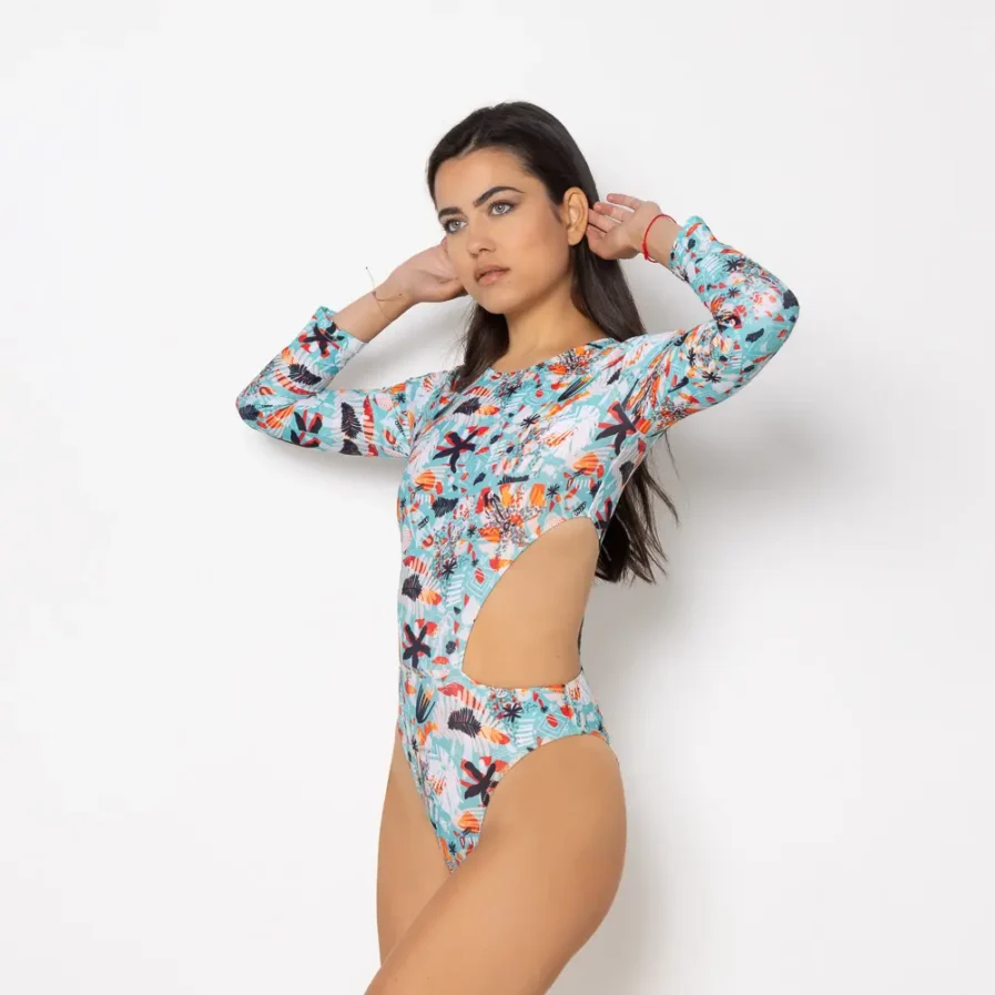 Women's Zip Up Long Sleeve Bodysuit Solea