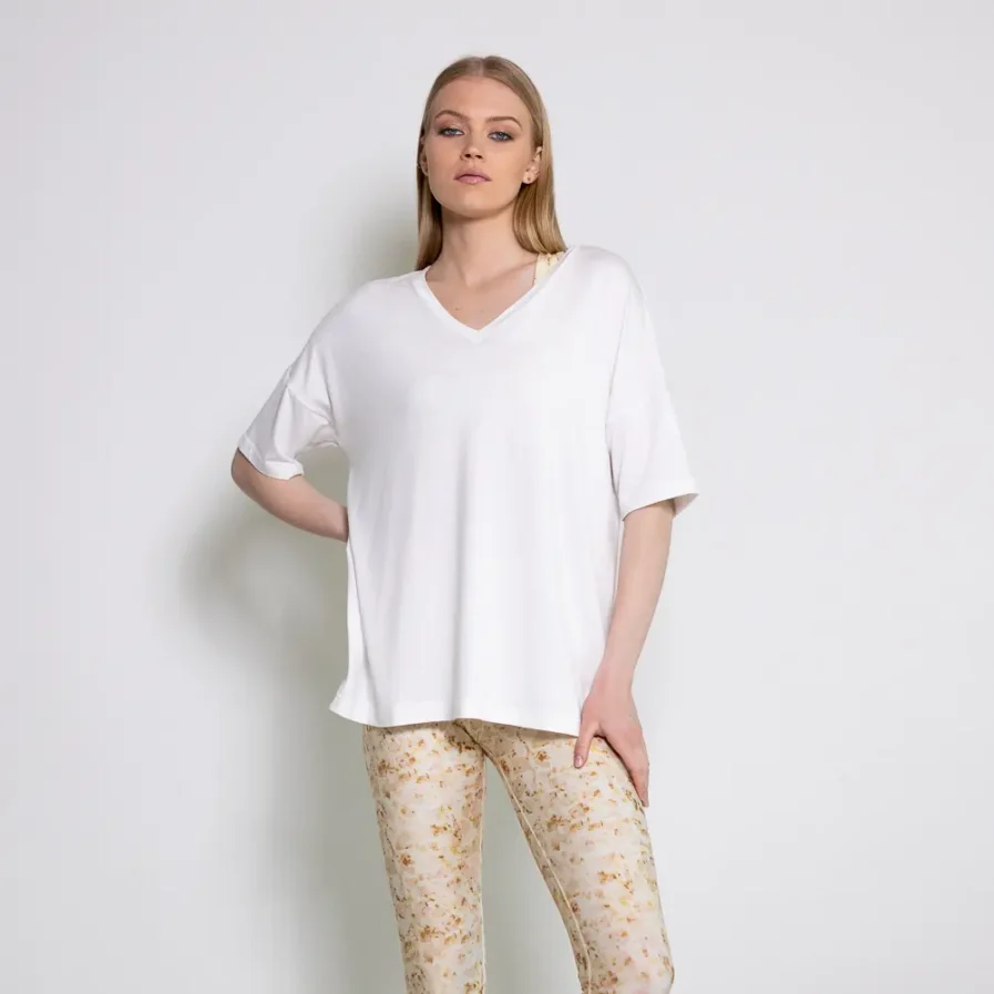 White Top in V Neckline