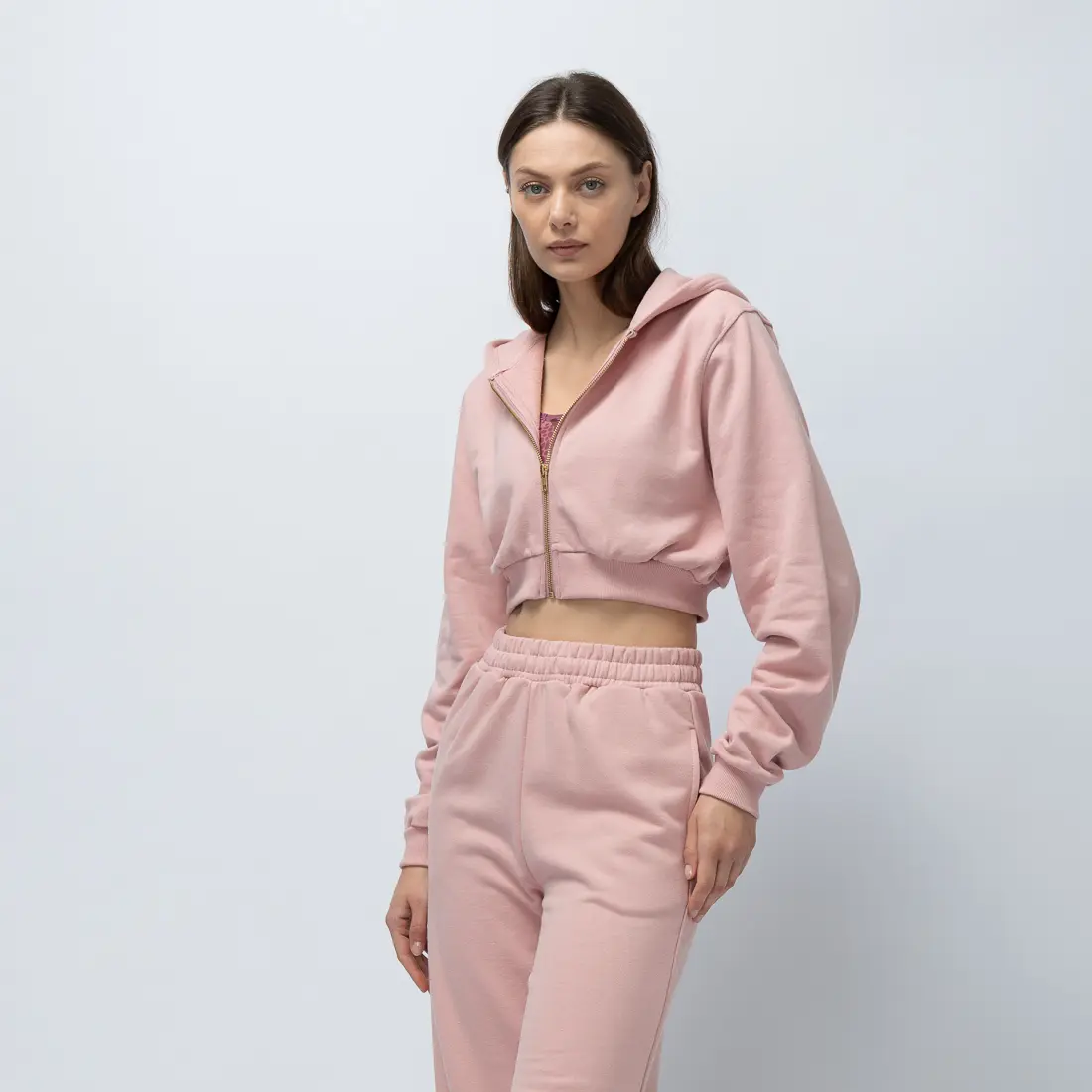 Women’s Addict Cropped Zip Up Hoodie 1