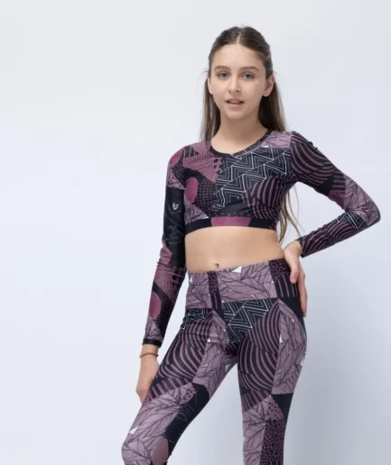 Girls’ Long Sleeve Crop Top Black Within | Vasiliki