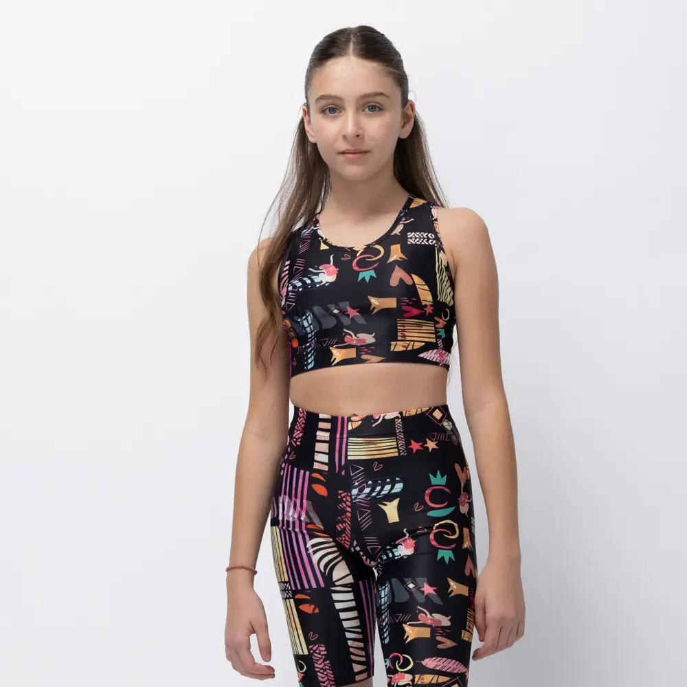 Girl’s Crop Top Black Ease 1