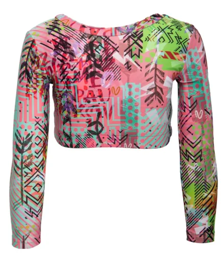 Girls’ Long Sleeve Crop Top Mint Activecode | Vasiliki