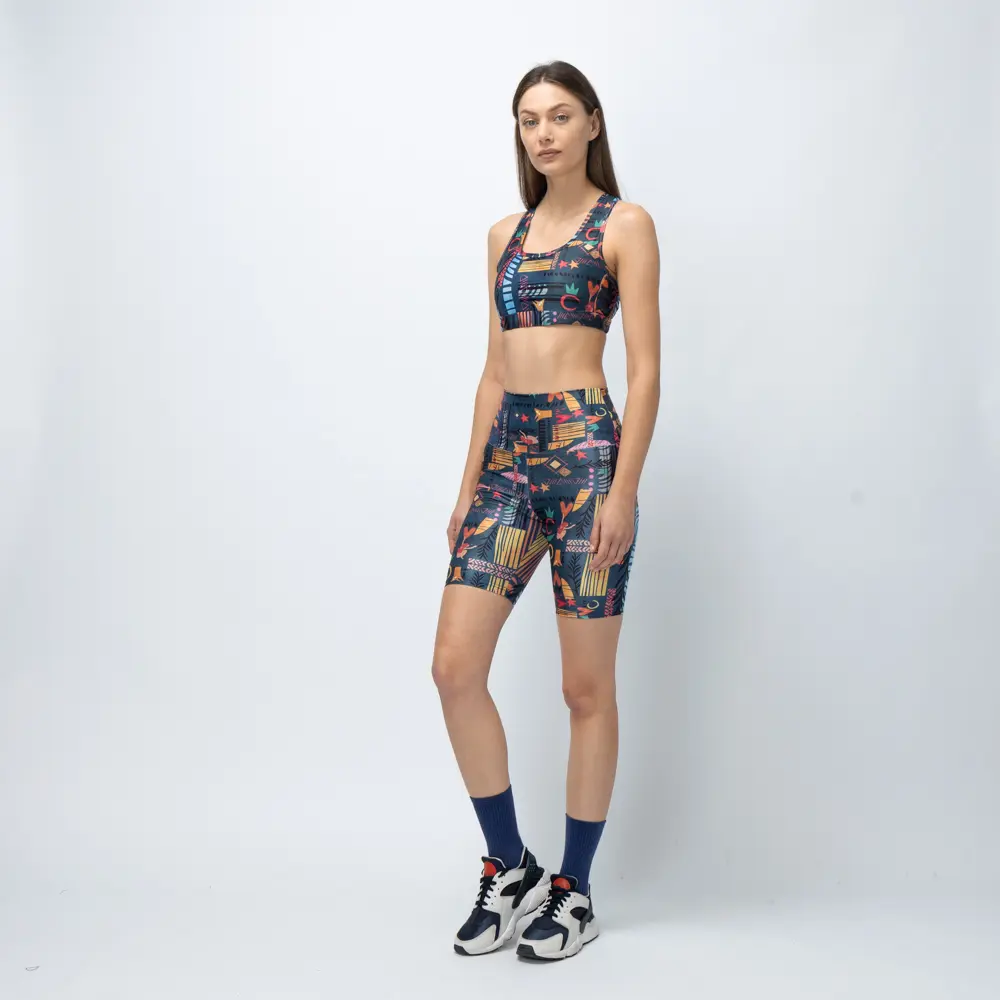 Women’s High-Waist Biker Short Blue Ease Vasiliki 2