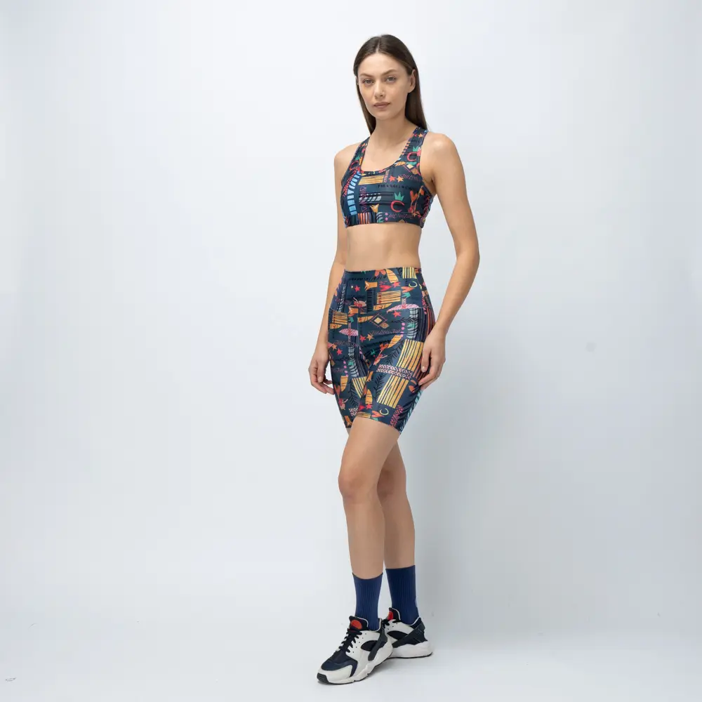 Women’s High-Waist Biker Short Blue Ease Vasiliki 4