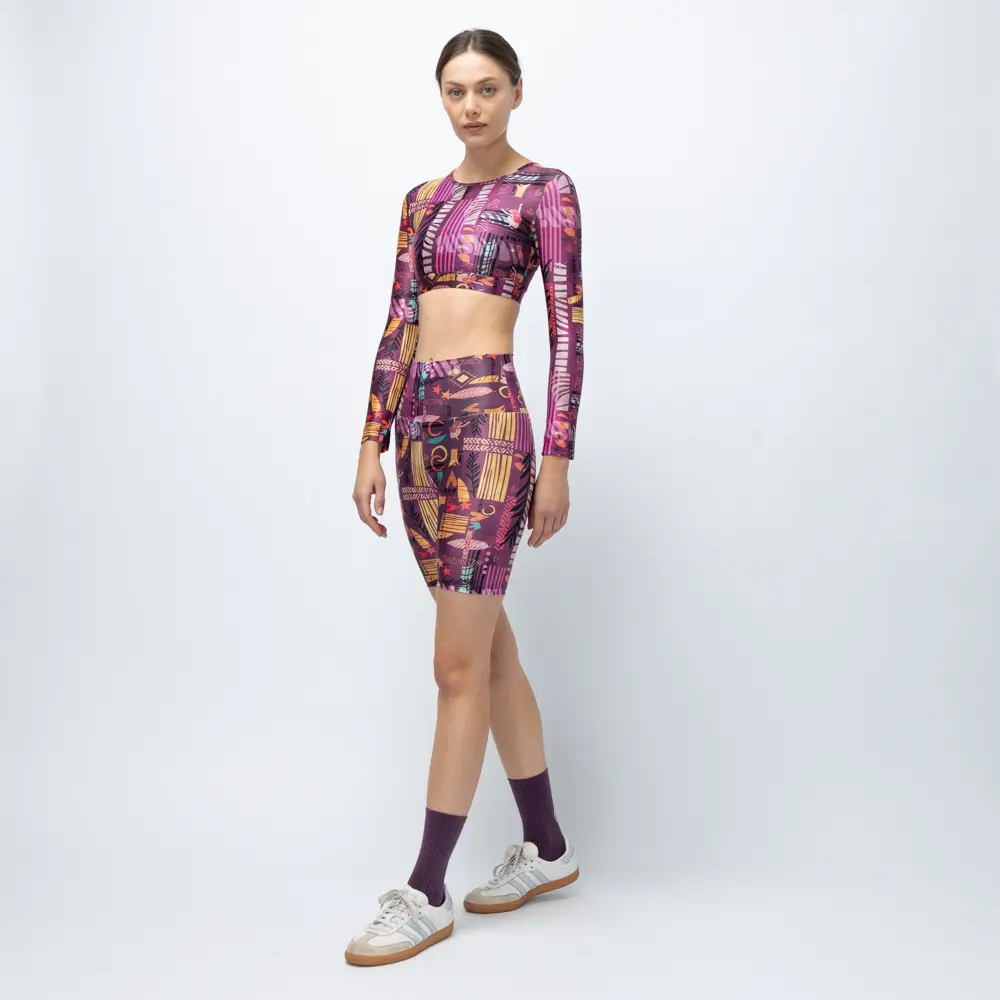 Women’s High-Waist Biker Short Pastel Purple Ease Vasiliki 2