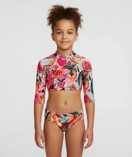 Girls' Swimwear Long Sleeve Crop Top Bikini Set Joypop | Vasiliki