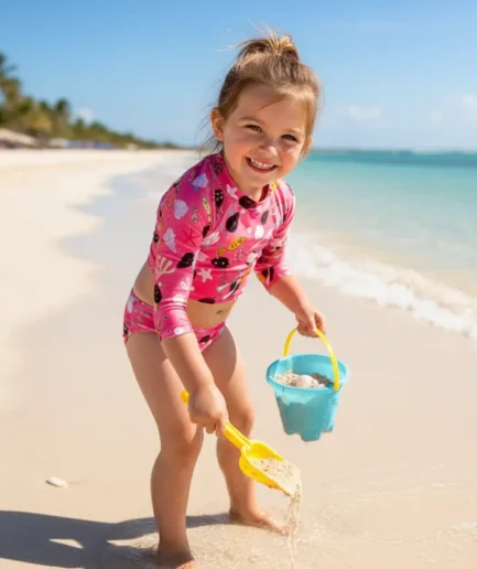 Girls' Swimwear Long Sleeve Crop Top Bikini Set Juicydive | Vasiliki