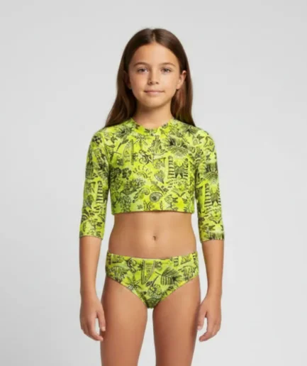 Girls' Swimwear Long Sleeve Crop Top Bikini Set Lightplay | Vasiliki