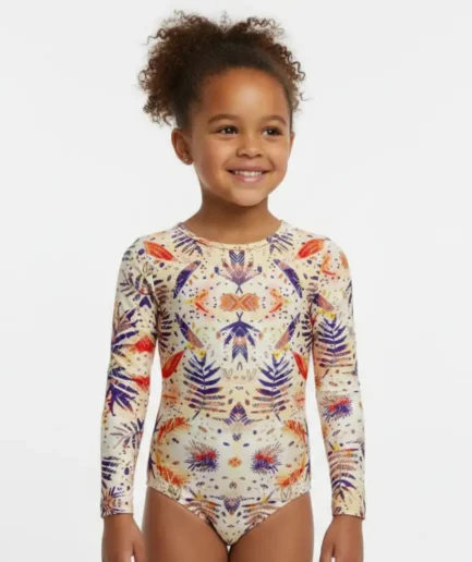 Girls' Swimwear One Piece Long Sleeve Bodysuit Goldenplay | Vasiliki
