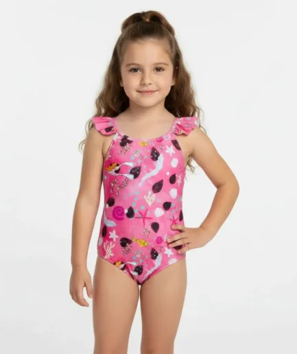 Girls' Swimwear One Piece Swimsuit Pleated Juicydive | Vasiliki