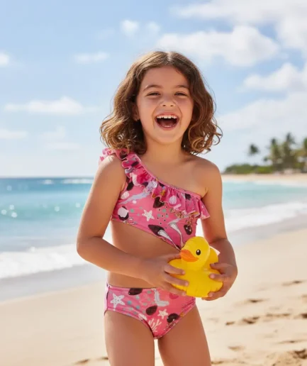 Girls' Swimwear One Shoulder Cut Out Swimsuit Juicydive | Vasiliki