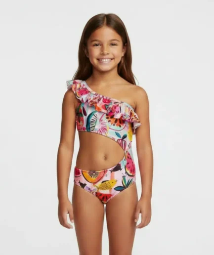 Girls' Swimwear One Shoulder Cut Out Swimsuit Joypop | Vasiliki