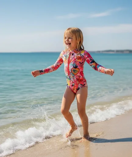 Girls' Swimwear Zip Up Long Sleeve Bodysuit Joypop | Vasiliki