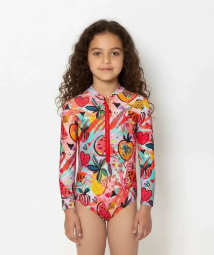 Girls' Swimwear Zip Up Long Sleeve Bodysuit Joypop | Vasiliki