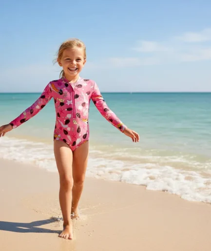 Girls' Swimwear Zip Up Long Sleeve Bodysuit Juicydive | Vasiliki