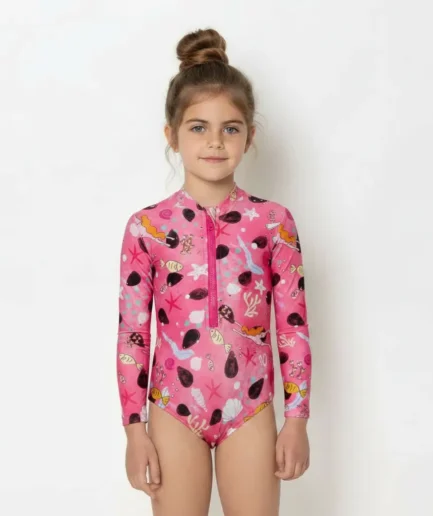 Girls' Swimwear Zip Up Long Sleeve Bodysuit Juicydive | Vasiliki