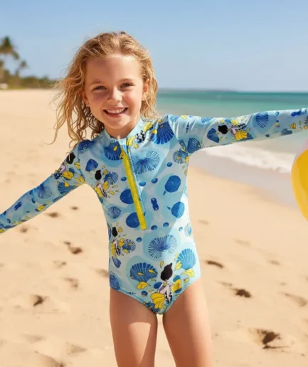 Girls' Swimwear Zip Up Long Sleeve Bodysuit Waveplay | Vasiliki