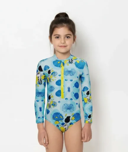 Girls' Swimwear Zip Up Long Sleeve Bodysuit Waveplay | Vasiliki