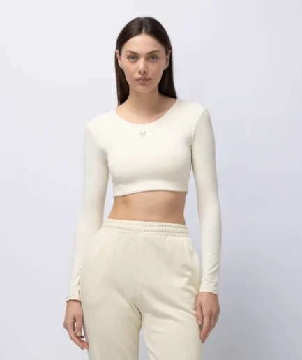 Women’s Mellow Seamless Look Long Sleeve Crop T-Shirt | Vasiliki