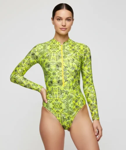 Women’s Swimwear Zip Up Long Sleeve Bodysuit Lightplay | Vasiliki